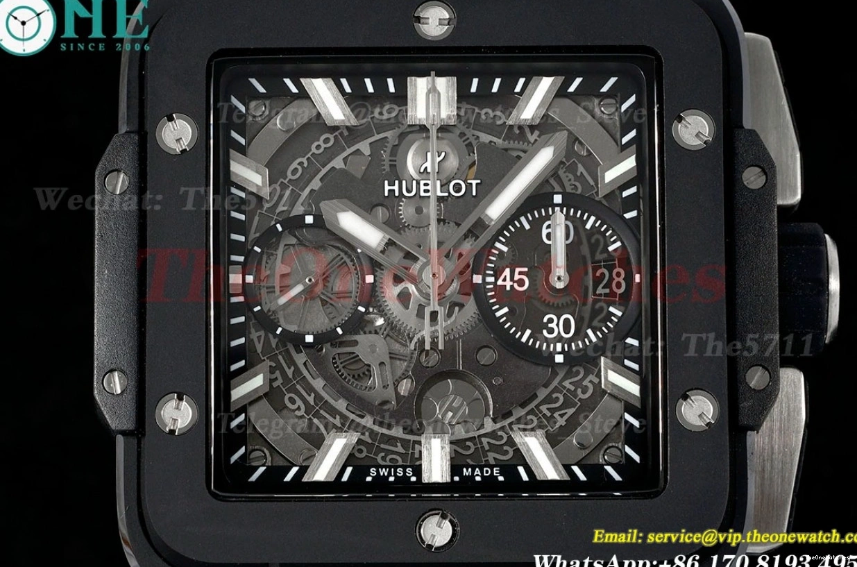 Square Cer Unico Bang RU Skeleton BBF 42mm Black HUB1280A Dial 0207